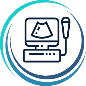 an icon depicting an ultrasound machine with a monitor